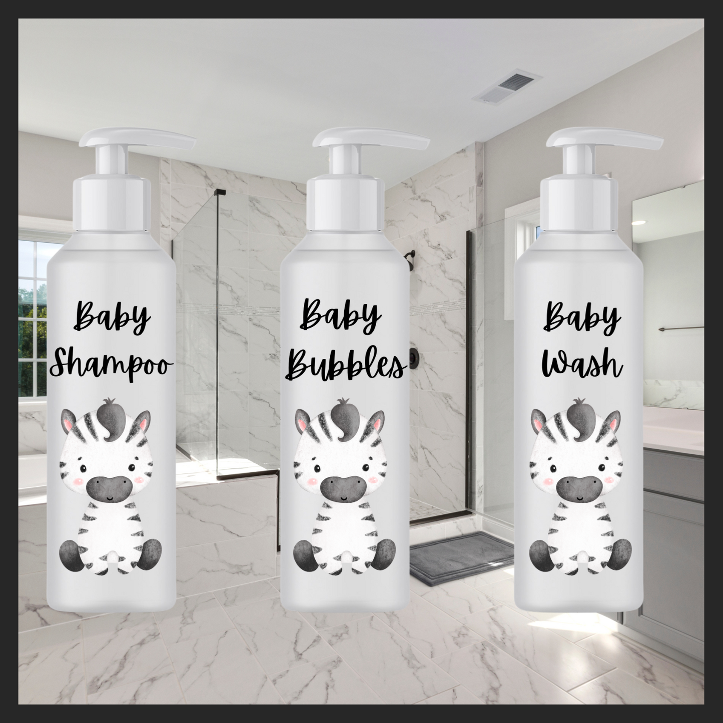 Baby bath bottles Uvdtf single decals (pack of 3) (5.4” / 14cm height)