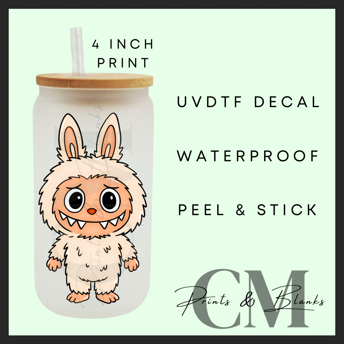 Monsters uvdtf single decal (4”, 10cm)