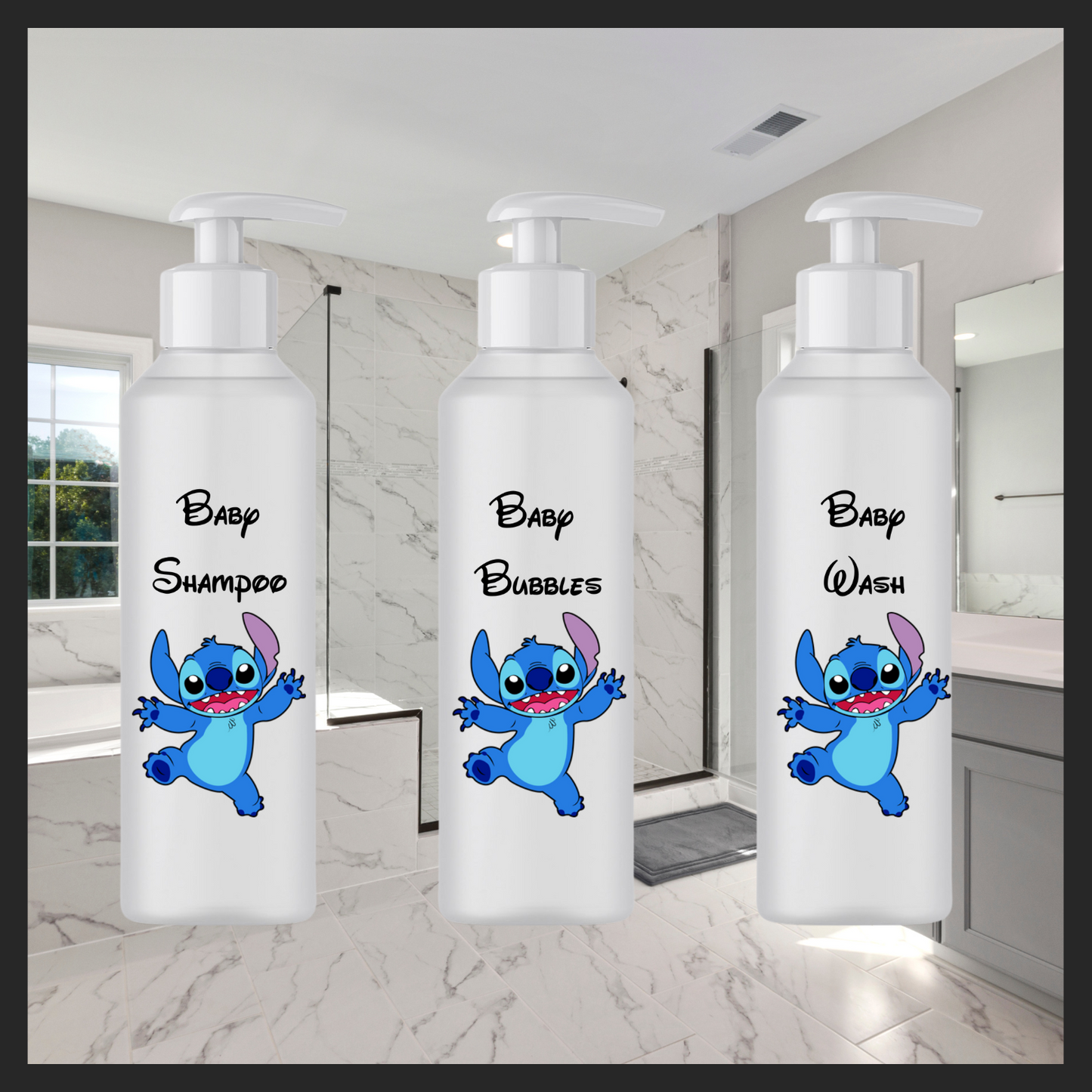 Baby bath bottles Uvdtf single decals (pack of 3) (5.4” / 14cm height)