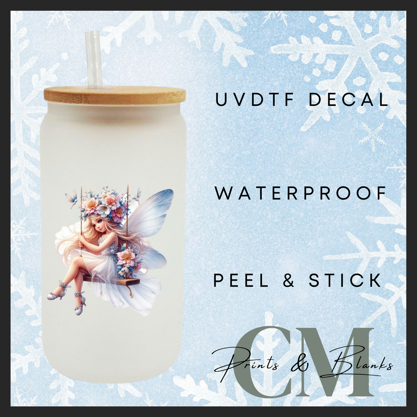 Christmas fairies Uvdtf single transfers (4” / 10cm)