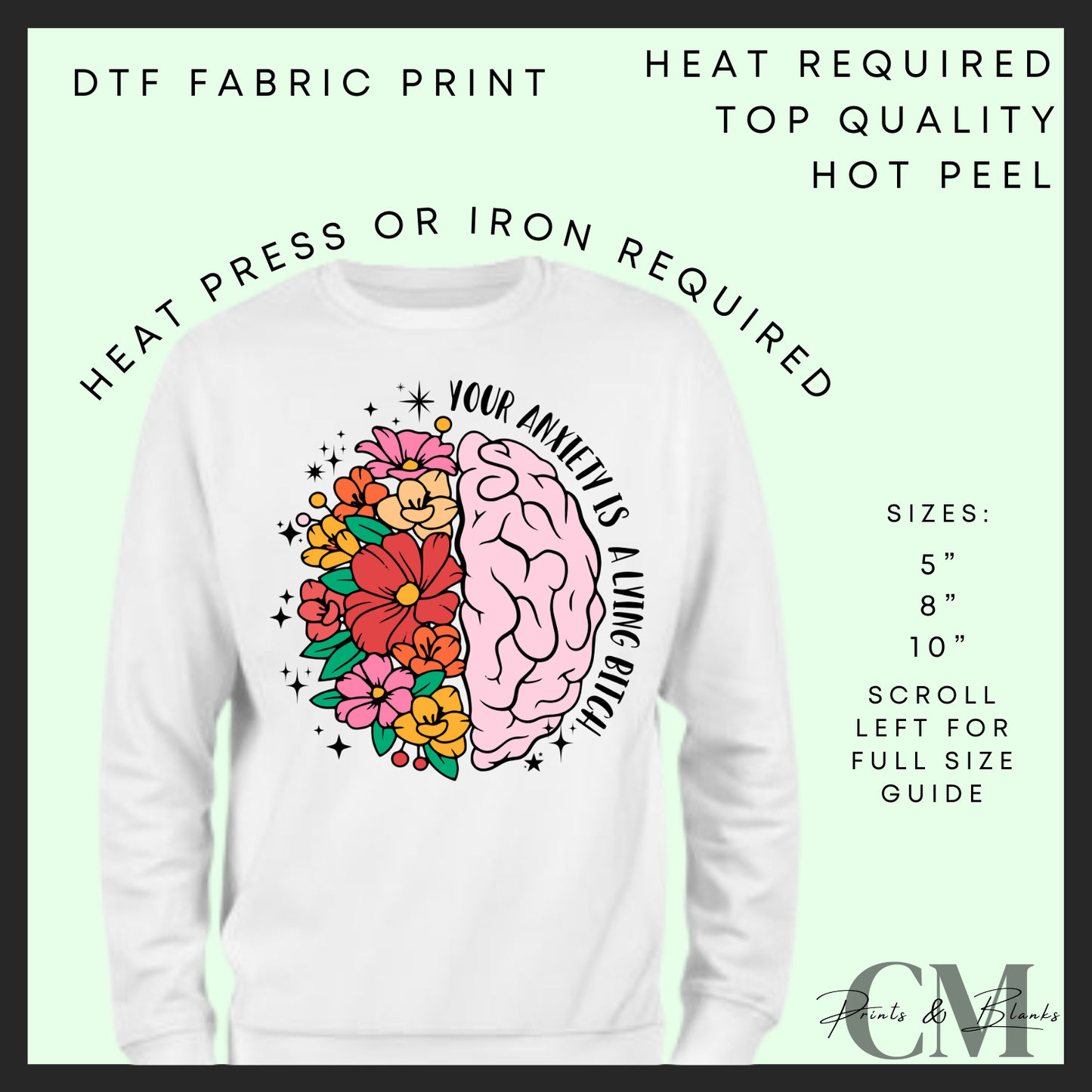 Your anxiety is lying DTF transfer