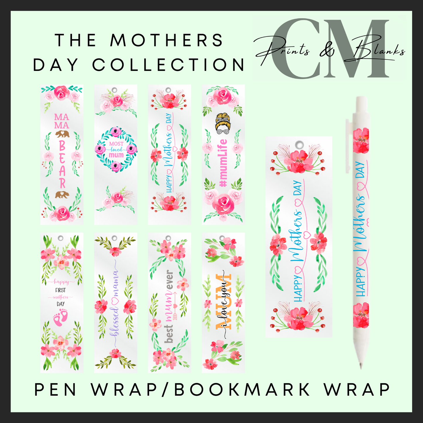 The Mother’s Day collection uvdtf pen & bookmark wraps