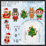 Christmas monsters DTF transfers