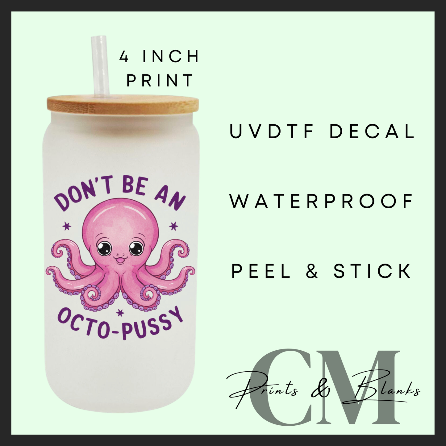 Adult quote designs Uvdtf single decals (4”, 10cm)