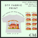 When I wake up circus scene DTF transfer