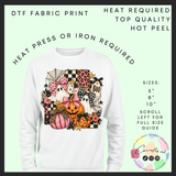 Girly Halloween Patchwork DTF transfer