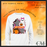 Checkered spooky season DTF transfer