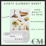 Beach themed Uvdtf element sheet