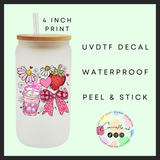 Pink spring vibes Uvdtf single decal (4”, 10cm)
