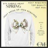 White floral bow DTF transfer