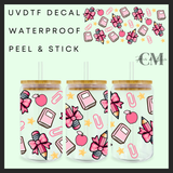 Pink pencil bows 16oz uvdtf wrap