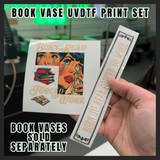 Born to read book vase uvdtf print set