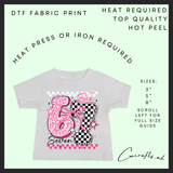 Pink 6 7 DTF transfer