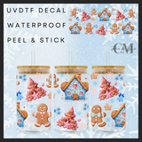 Blue & pink gingerbread Uvdtf 16oz wrap