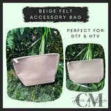 Beige felt accessory bag