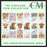 The highland cow collection, bookmark and pen wraps