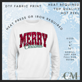 Merry Christmas glitter DTF transfer