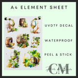White wine A4 uvdtf element sheet