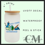 Self care essentials blue Uvdtf single decal (4” / 10cm)
