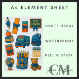 Blue teachers A4 Uvdtf element sheet