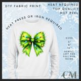 Green bow DTF transfer