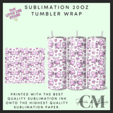 Pink bows Sublimation 20oz tumbler wrap