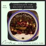 Golden Fruit Bowl chocolate tub solvent sticker