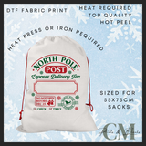 North Pole post DTF Santa sack transfer