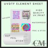 Sarcasm quotes uvdtf element sheet