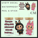 Dressed up monsters 16oz Uvdtf wrap