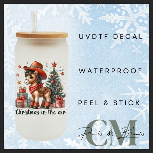 Christmas in the air single uvdtf decal (4” / 10cm)