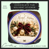Christmas Bow chocolate tub solvent sticker