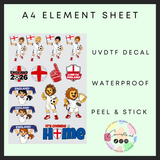 England World Cup A4 element sheet