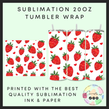 Strawberries Sublimation 20oz tumbler wrap