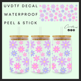 Pink & purple Daisies 16oz uvdtf wrap
