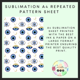 Blue evil eye Sublimation A4 sheet