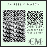 Cow print A4 Peel & Match Uvdtf sheet