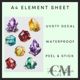 Crystals A4 uvdtf element sheet