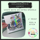 Serotonin booster (4” 10cm) holographic uvdtf print