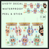 Sitting pretty flower monsters 16oz Uvdtf wrap