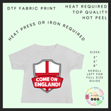 Come on England kids DTF transfer
