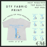 When I wake up blue Easter bunny DTF transfer