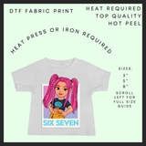 K-stars pink hair 6 7 DTF transfer