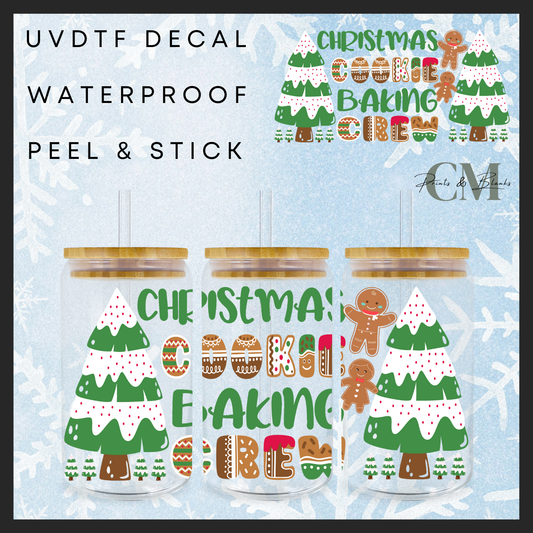Christmas cookie baking crew 16oz uvdtf wrap