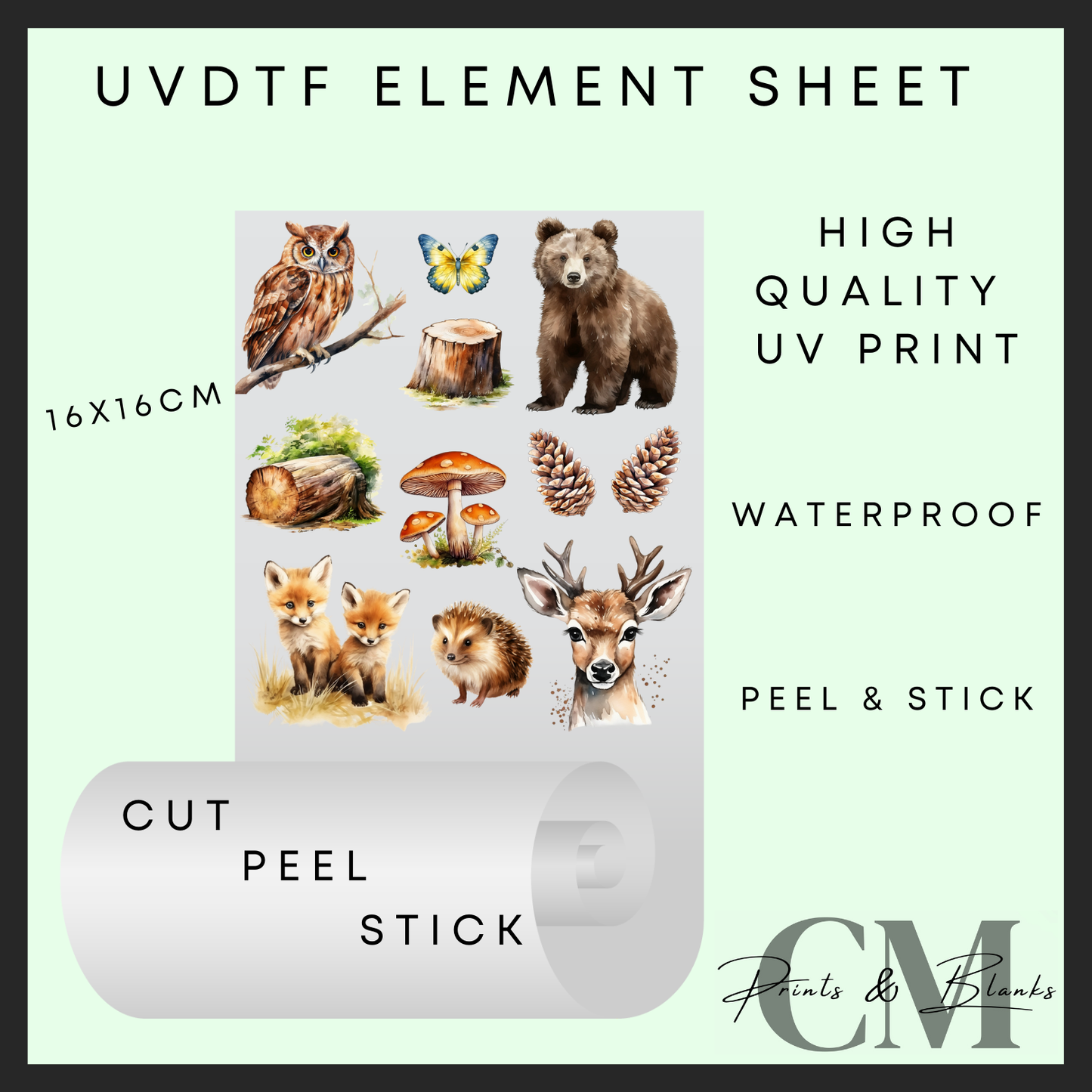 Wildlife Uvdtf element sheet