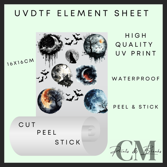 Haunted night uvdtf element sheet