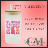 Your sweet uvdtf single decal (4” / 10cm)