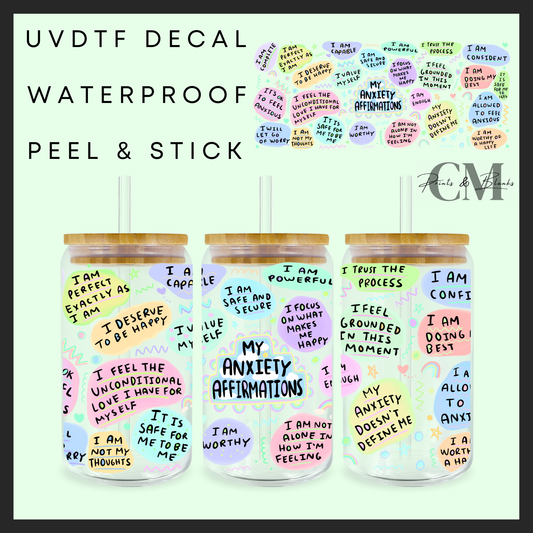 My anxiety affirmations Uvdtf 16oz wrap