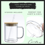 15oz snowglobe tumbler mug