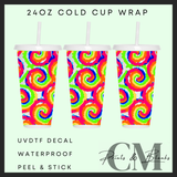 Tie dye 24oz Uvdtf wrap